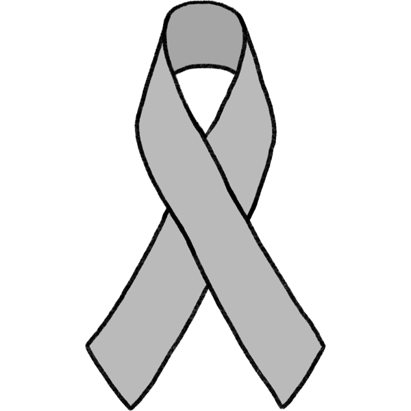 a grey ribbon.